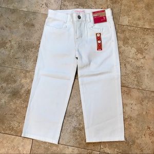 Girls size 9 Gymboree white capris NWT